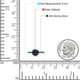 Moon And Star Ring Oxidized 925 Sterling Silver (8mm)