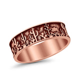 Desert Design Cactus Traditional Oxidized Trending Band Solid 925 Sterling Silver Thumb Ring 7mm