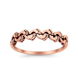 Vintage Baby Footprint Oxidized Trendy Band Solid 925 Sterling Silver Thumb Ring (4.7mm)