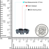 Eternity Rounded Seven Elephants Designer Oxidized Finish Animal Fashion Band Solid 925 Sterling Silver Thumb Ring (5.7mm)