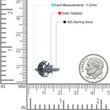 Celestial Moon And Sun Filigree Crescent Affectionate Fashion Oxidized Ring Band Thumb Ring (11.2mm)