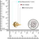 Celestial Moon And Sun Filigree Crescent Affectionate Fashion Oxidized Ring Band Thumb Ring (11.2mm)