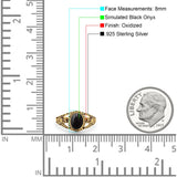 Flower Shank Oxidized Antique Vintage Style Oval Ring Solid 925 Sterling Silver
