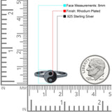 Yin Yang Ring Oxidized Band Solid 925 Sterling Silver Thumb Ring (8mm)