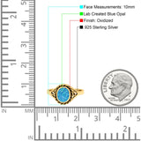 Filigree Petite Dainty Lab Opal Ring Solid Round Oxidized 925 Sterling Silver