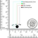 Petite Dainty Lab Opal Ring Solid Round Oxidized 925 Sterling Silver