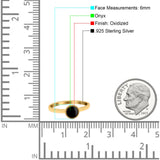 Petite Dainty Lab Opal Ring Solid Round Oxidized 925 Sterling Silver