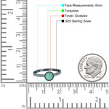 Petite Dainty Lab Opal Ring Solid Round Oxidized 925 Sterling Silver