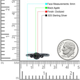 Promise Ring Band Oxidized Round Braided 925 Sterling Silver (6mm)