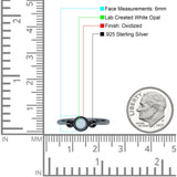 Promise Ring Band Oxidized Round Braided 925 Sterling Silver (6mm)