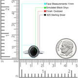 Petite Dainty Lab Opal Ring Solid Round Oxidized 925 Sterling Silver