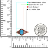 Filigree Petite Dainty Lab Opal Ring Solid Oval Oxidized 925 Sterling Silver