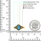 Filigree Petite Dainty Lab Opal Ring Solid Oval Oxidized 925 Sterling Silver