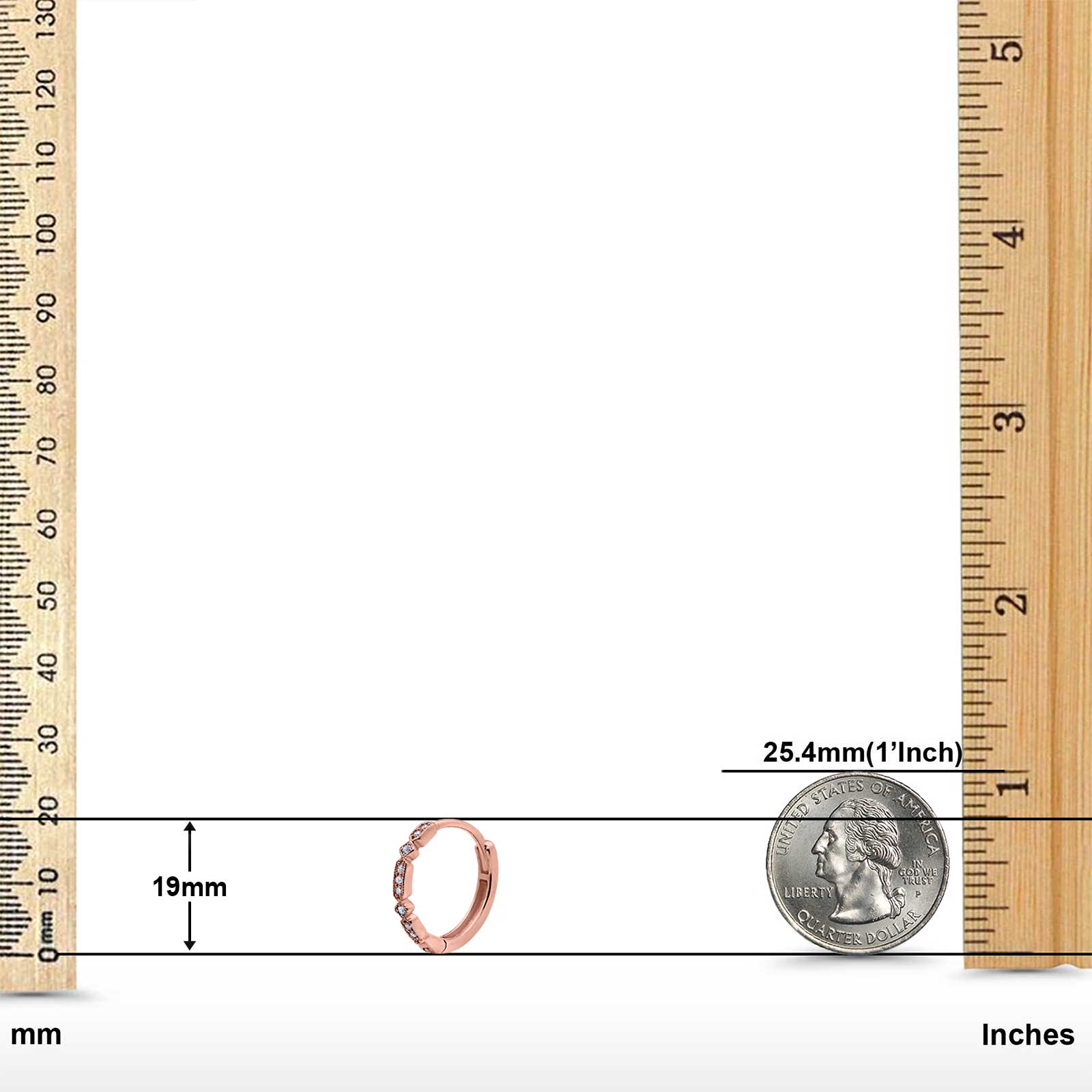 Half Eternity Hoop Earrings Simulated CZ Round 925 Sterling Silver (19mm)