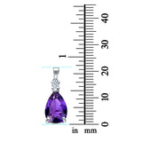 Pear Shape Lab Created Opal Simulated CZ 925 Sterling Silver Charm Pendant (21.5mm)