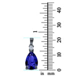 Pear Shape Lab Created Opal Simulated CZ 925 Sterling Silver Charm Pendant (21.5mm)