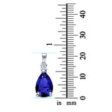 Pear Shape Lab Created Opal Simulated CZ 925 Sterling Silver Charm Pendant (21.5mm)