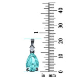 Pear Shape Lab Created Opal Simulated CZ 925 Sterling Silver Charm Pendant (21.5mm)