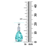 Pear Shape Lab Created Opal Simulated CZ 925 Sterling Silver Charm Pendant (21.5mm)