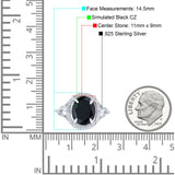 Oval Accent Wedding Engagement Ring Simulated Cubic Zirconia 925 Sterling Silver