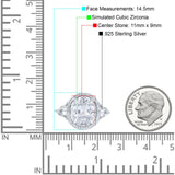 Oval Accent Wedding Engagement Ring Simulated Cubic Zirconia 925 Sterling Silver