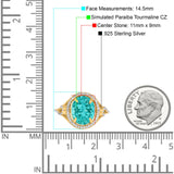 Oval Accent Wedding Engagement Ring Simulated Cubic Zirconia 925 Sterling Silver