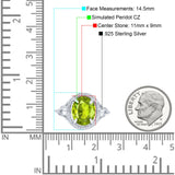 Oval Accent Wedding Engagement Ring Simulated Cubic Zirconia 925 Sterling Silver
