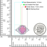 Oval Accent Wedding Engagement Ring Simulated Cubic Zirconia 925 Sterling Silver