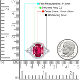 Oval Accent Wedding Engagement Ring Simulated Cubic Zirconia 925 Sterling Silver