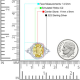 Oval Accent Wedding Engagement Ring Simulated Cubic Zirconia 925 Sterling Silver