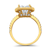 Engagement Ring Solitaire Cushion Simulated Cubic Zirconia 925 Sterling Silver