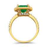 Engagement Ring Solitaire Cushion Simulated Cubic Zirconia 925 Sterling Silver
