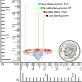 Heart Promise Ring Baguette Simulated Cubic Zirconia 925 Sterling Silver