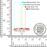 Heart Promise Ring Baguette Simulated Cubic Zirconia 925 Sterling Silver