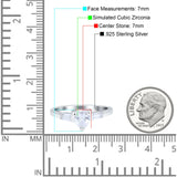 Heart Promise Ring Baguette Simulated Cubic Zirconia 925 Sterling Silver