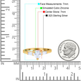 Heart Promise Ring Baguette Simulated Cubic Zirconia 925 Sterling Silver