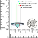 Heart Promise Ring Baguette Simulated Cubic Zirconia 925 Sterling Silver