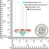 Heart Promise Ring Baguette Simulated Cubic Zirconia 925 Sterling Silver