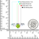 Heart Promise Ring Baguette Simulated Cubic Zirconia 925 Sterling Silver