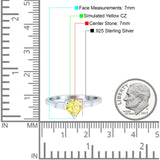 Heart Promise Ring Baguette Simulated Cubic Zirconia 925 Sterling Silver