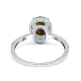 Halo Vintage Oval Engagement Ring Simulated Cubic Zirconia 925 Sterling Silver