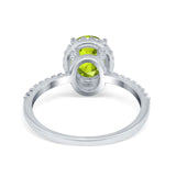 Halo Vintage Oval Engagement Ring Simulated Cubic Zirconia 925 Sterling Silver