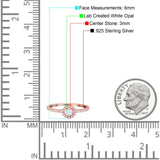 Petite Dainty Halo Ring Round Simulated Cubic Zirconia 925 Sterling Silver