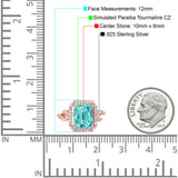 Halo Radiant Cut Wedding Engagement Ring Round Simulated Cubic Zirconia 925 Sterling Silver