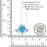 Halo Pear Shape Wedding Engagement Ring Round Simulated Cubic Zirconia 925 Sterling Silver