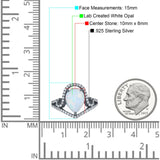 Halo Pear Shape Wedding Engagement Ring Round Simulated Cubic Zirconia 925 Sterling Silver