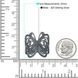 Filigree Design Butterfly Fashion Ring 925 Sterling Silver