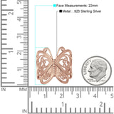 Filigree Design Butterfly Fashion Ring 925 Sterling Silver