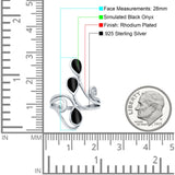 Fashion Teardrop Pear Swirl Spiral Ring Rhodium Plated Created Opal 925 Sterling Silver