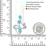 Fashion Teardrop Pear Swirl Spiral Ring Rhodium Plated Created Opal 925 Sterling Silver